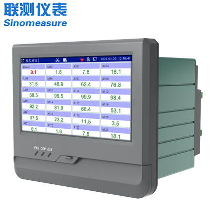 聯測_SIN-R8000A_(觸摸屏)1-24路可選_7英寸無紙記錄儀_0.5S高速采集_溫度_壓力_多種參數